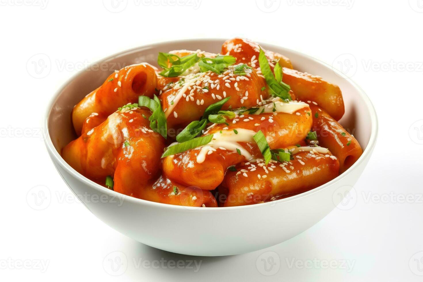 stock photo of tteok-bokki food photography isolated white background AI Generated