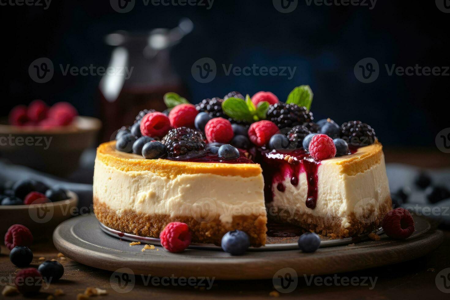 valores foto de tarta de queso comida fotografía ai generado