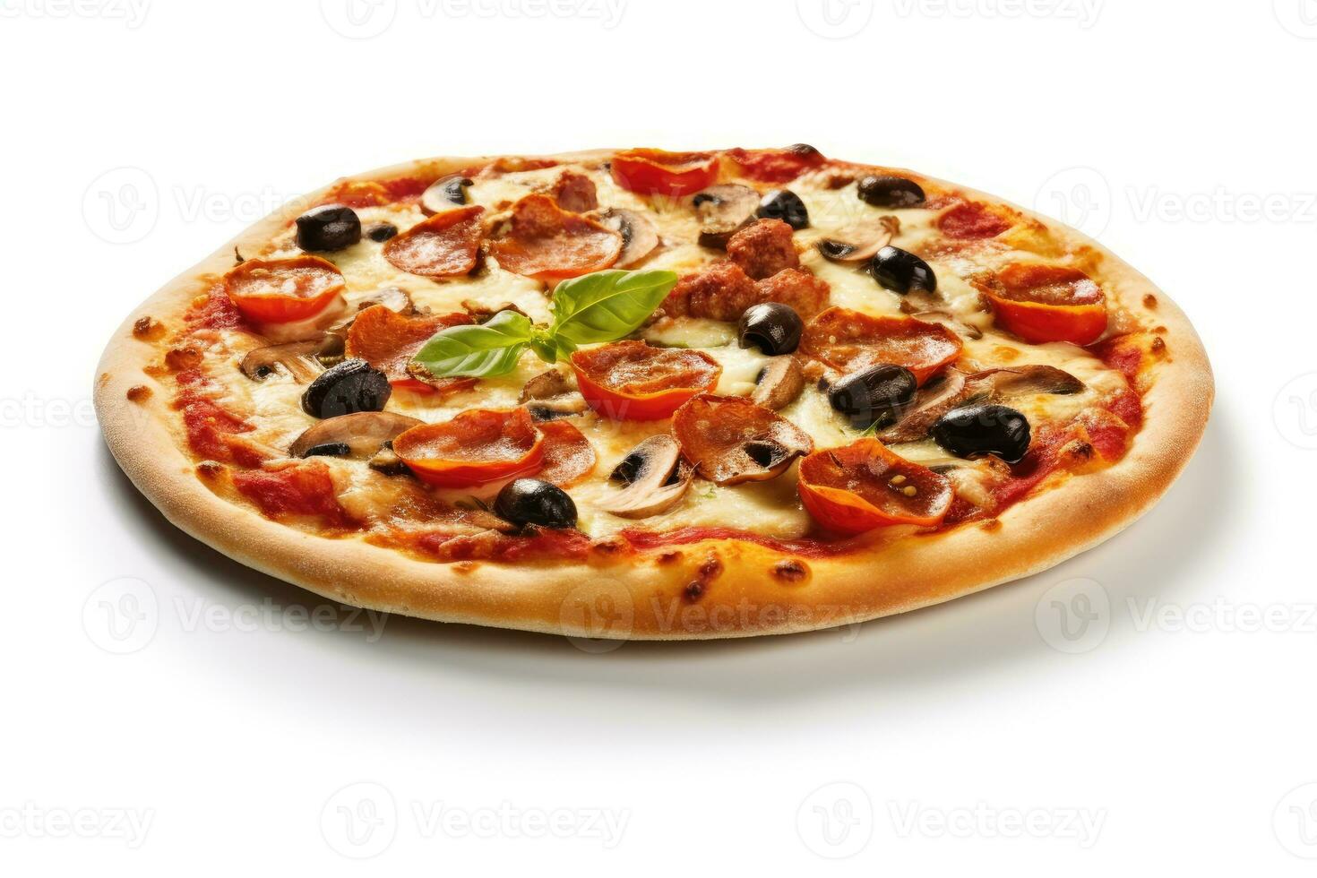 stock photo of pizza food photography isolated white background AI Generated