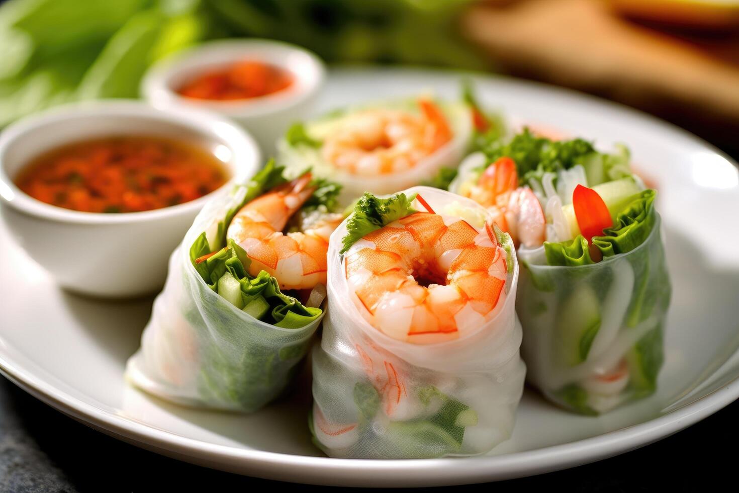 vietnamese rice paper rolls Food Photography AI Generated photo