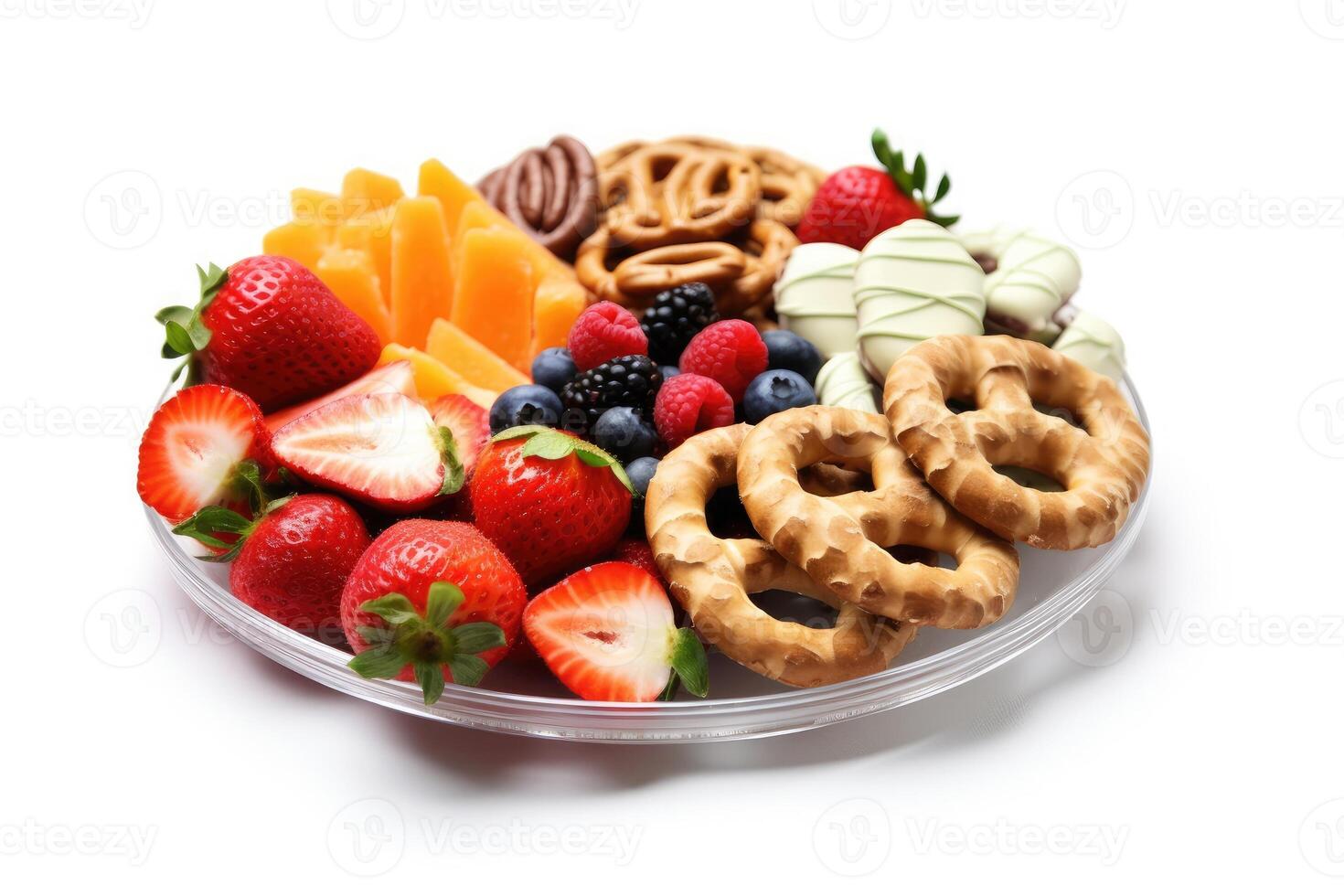 birthday party snack white isolated background Food Photography AI Generated photo