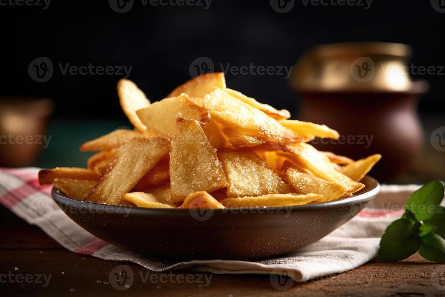 stock photo of cassava chips food photography