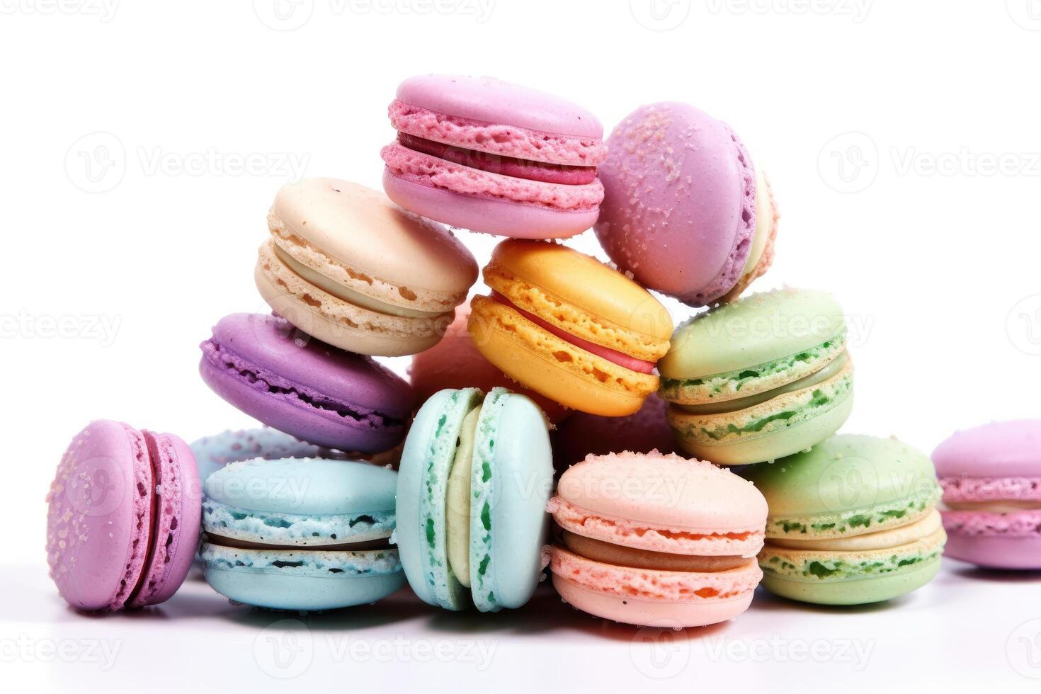 macarons white isolated background Food Photography photo
