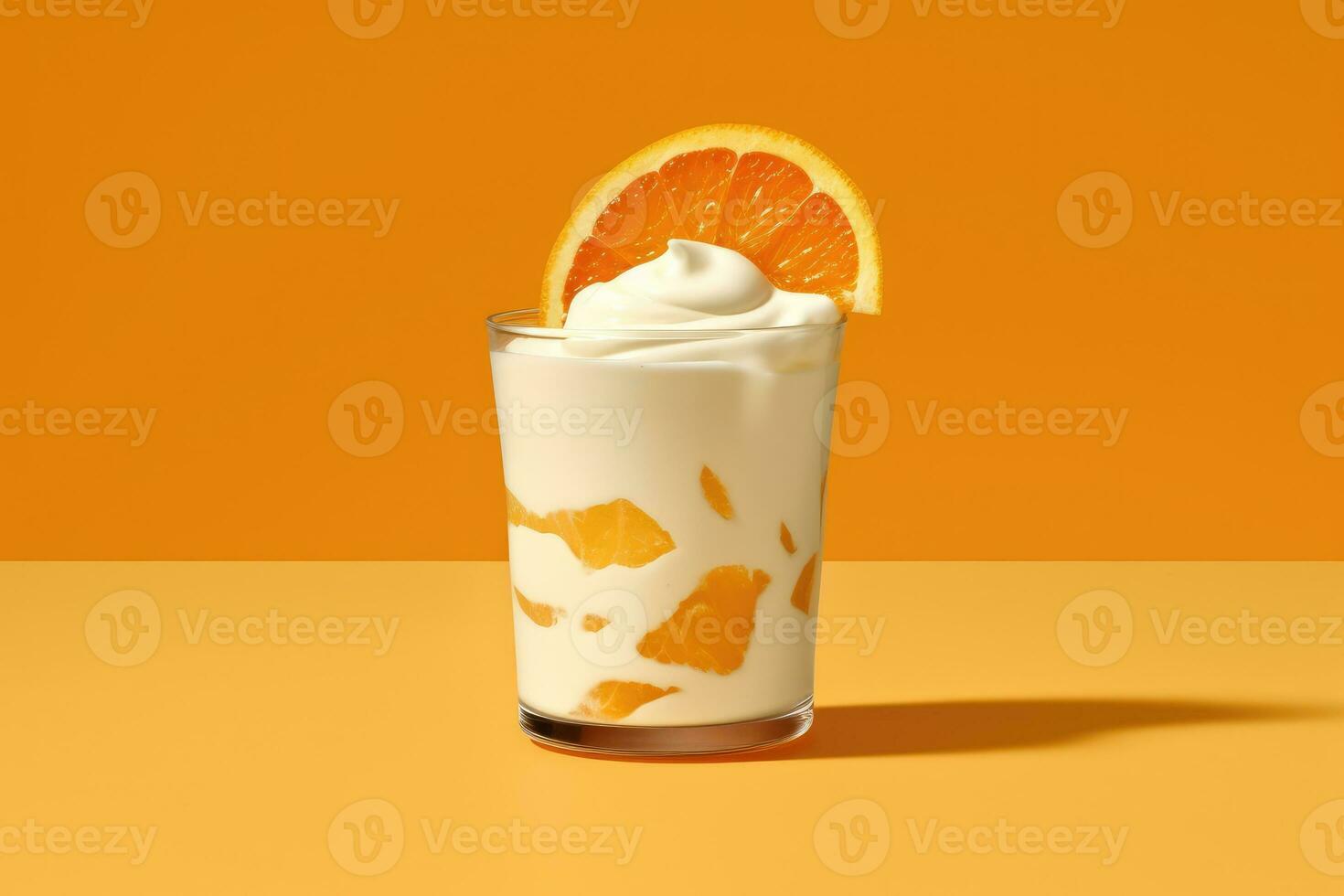 orange yogurt Food Photography AI Generated photo