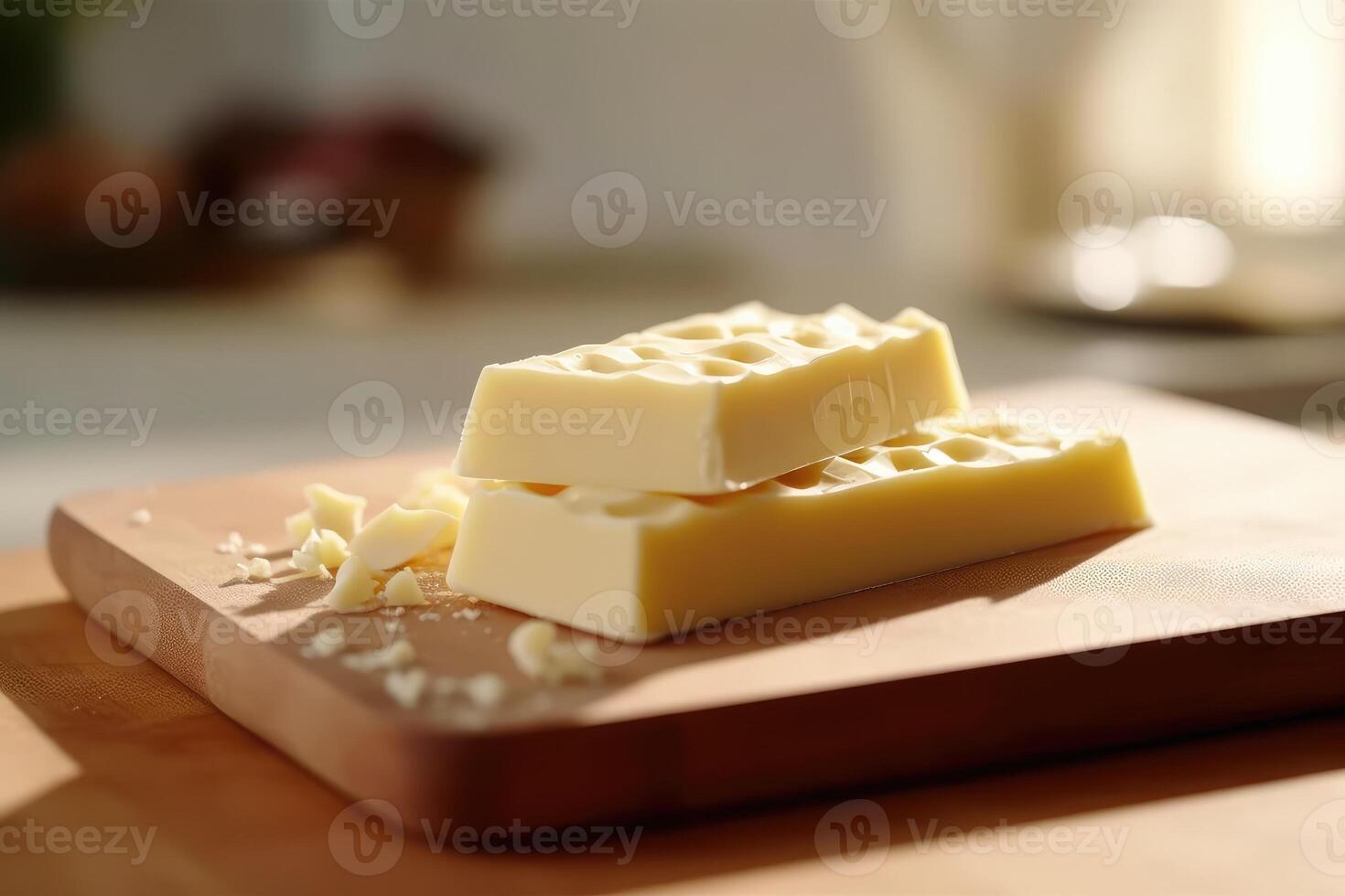white chocolate bar white isolated background Food Photography photo