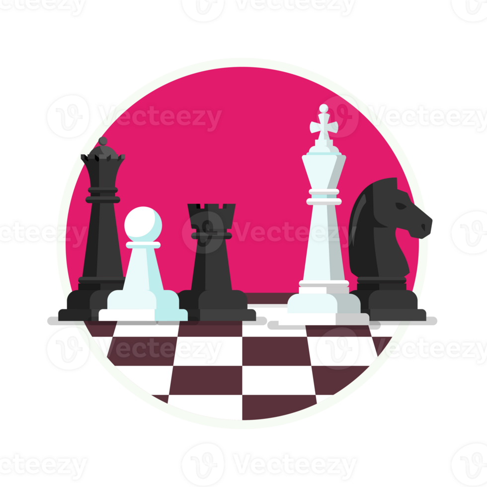 Bispo dando xeque-mate ao rei. jogo de xadrez. vencer. ilustração 3d.  bandeira.