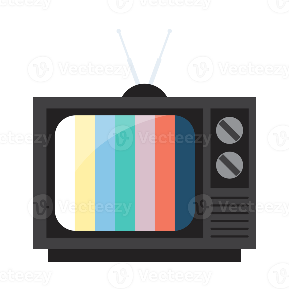 Retro Television with color frame png