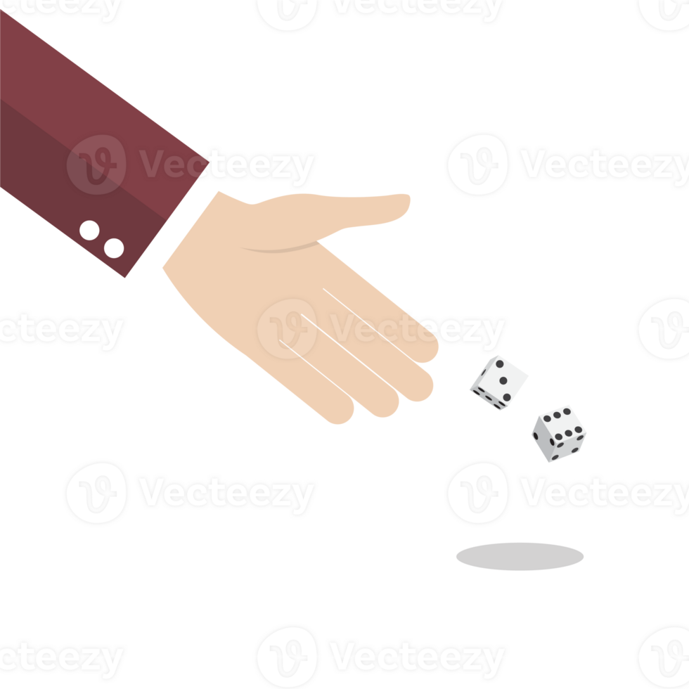 Businessman throwing dice png