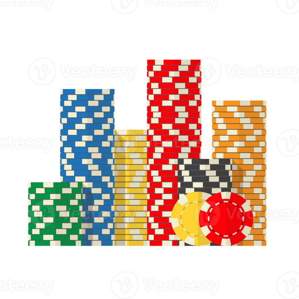 Stacks colorful poker chips png