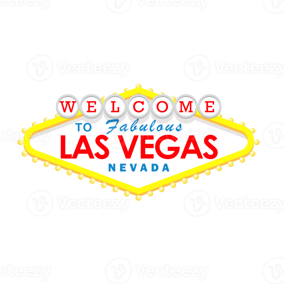 Classic retro Welcome to Las Vegas sign png