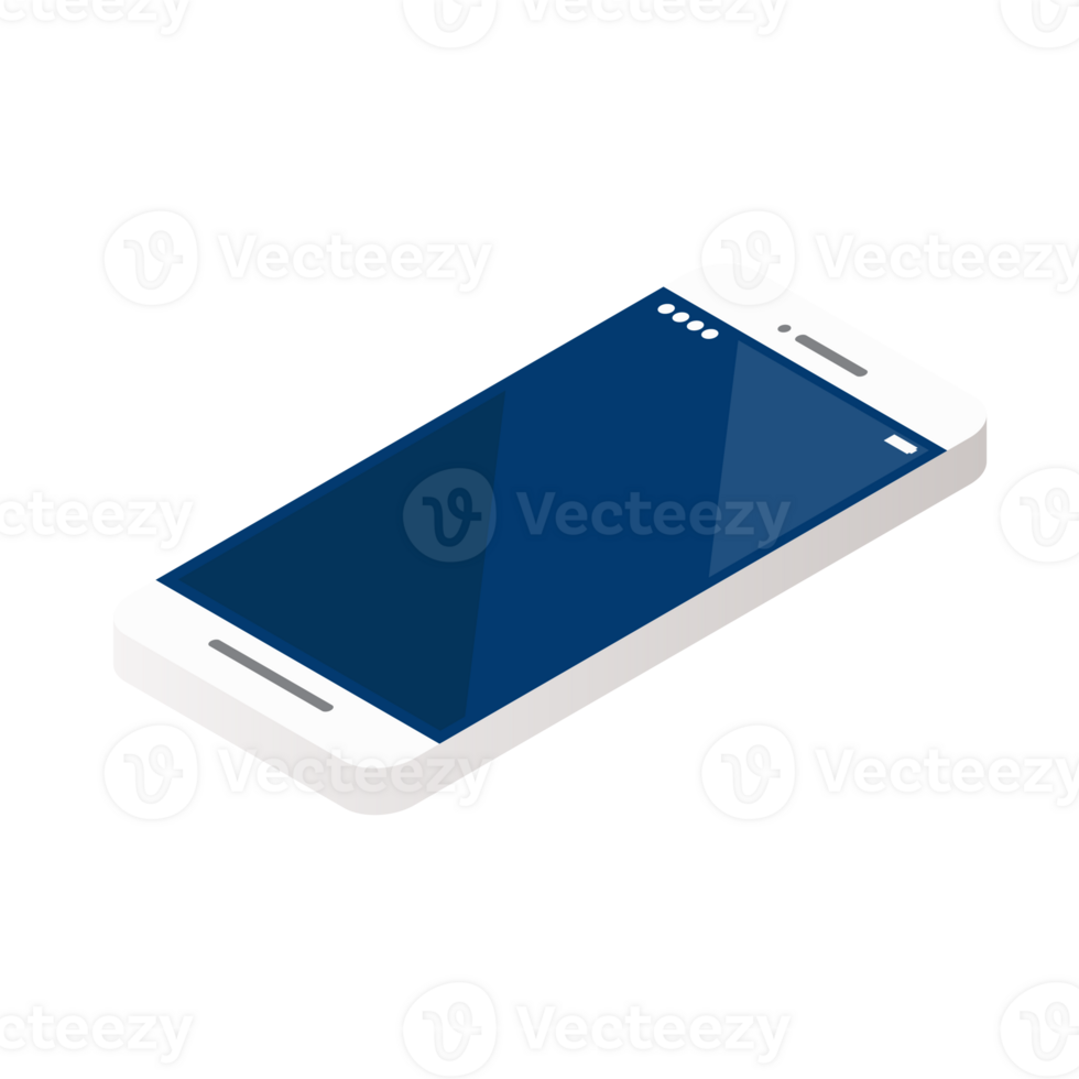 Smartphone isometric view png