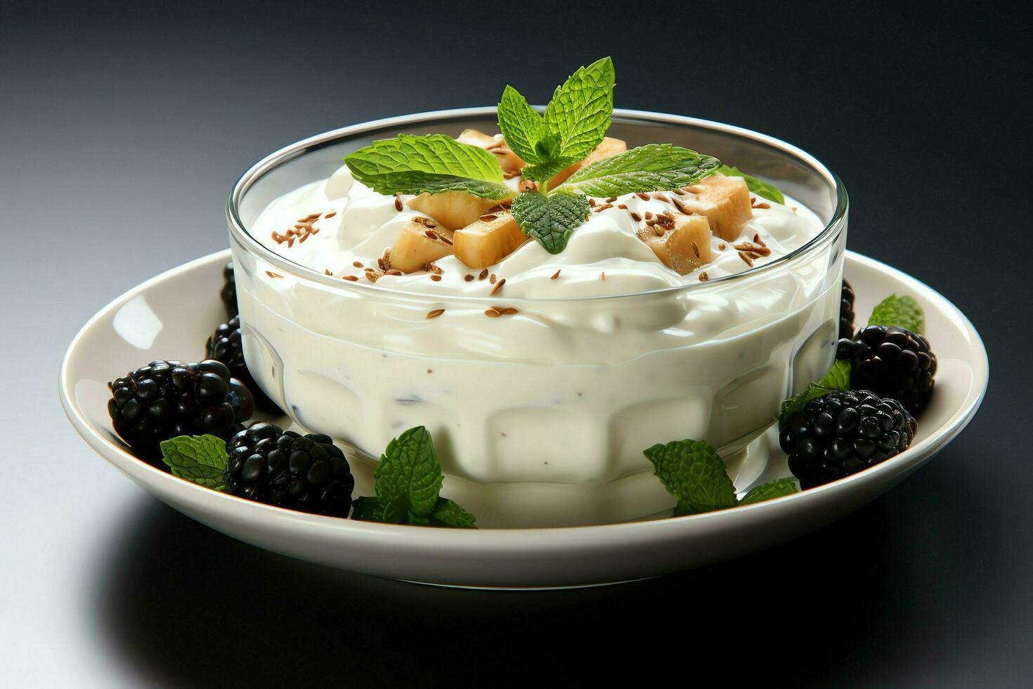 A delicious apple soup food in a bowl. Winter food and healthy protein soup meal concept by AI Generated photo
