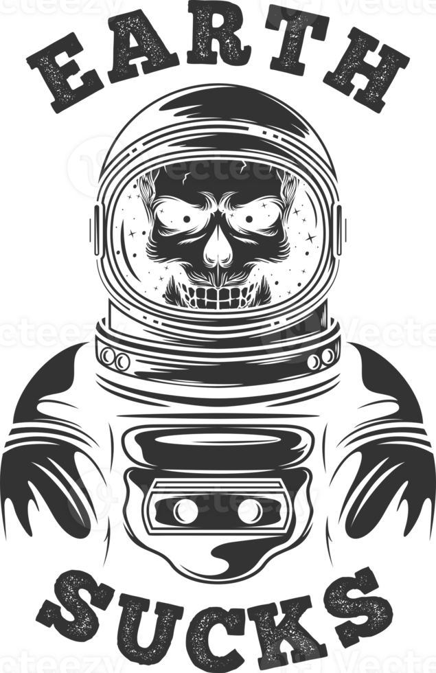 Earth Sucks, Astronaut and Space Typography Quote Design. png