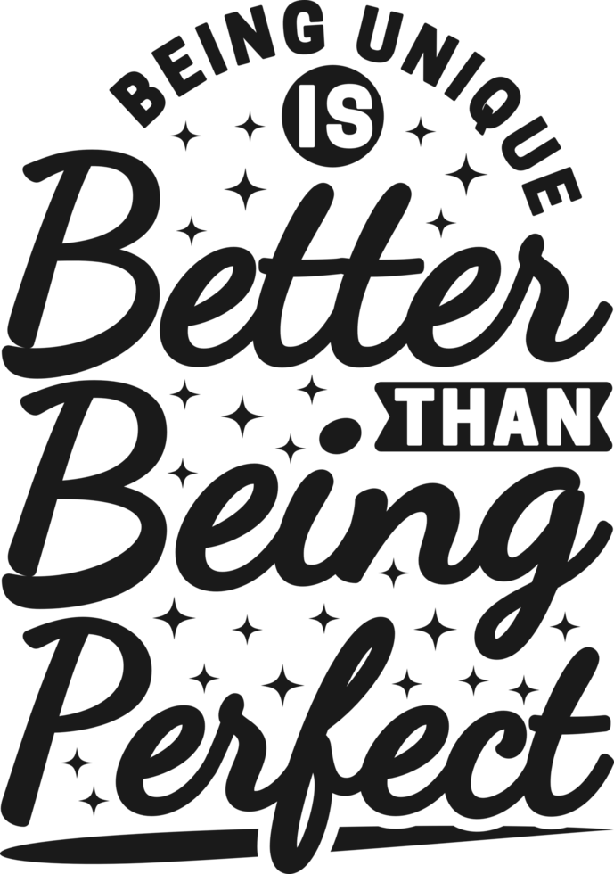 Being Unique is Better Than Being Perfect, Motivational Typography Quote Design. png