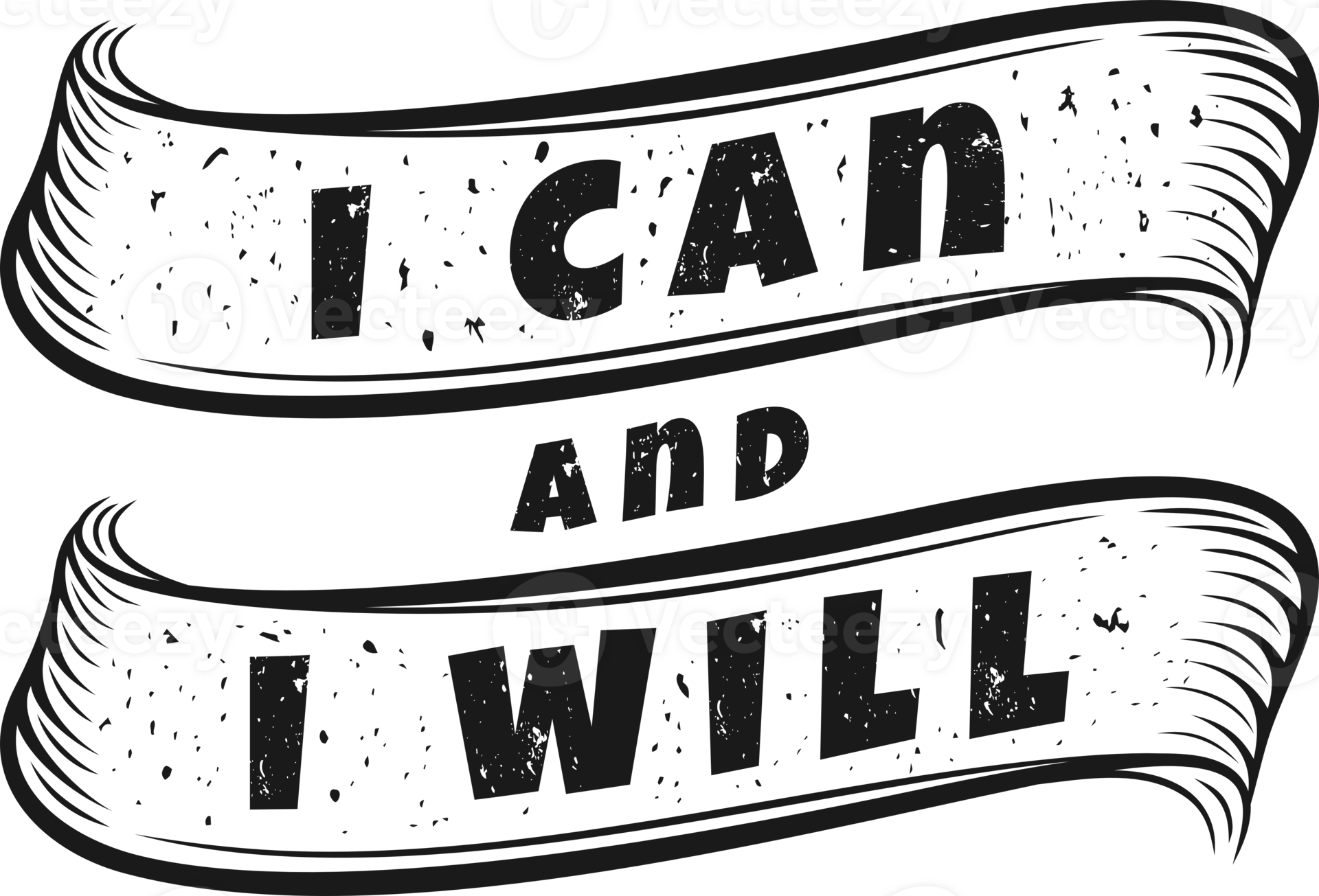 I Can and I Will, Motivational Typography Quote Design. 26565513 PNG