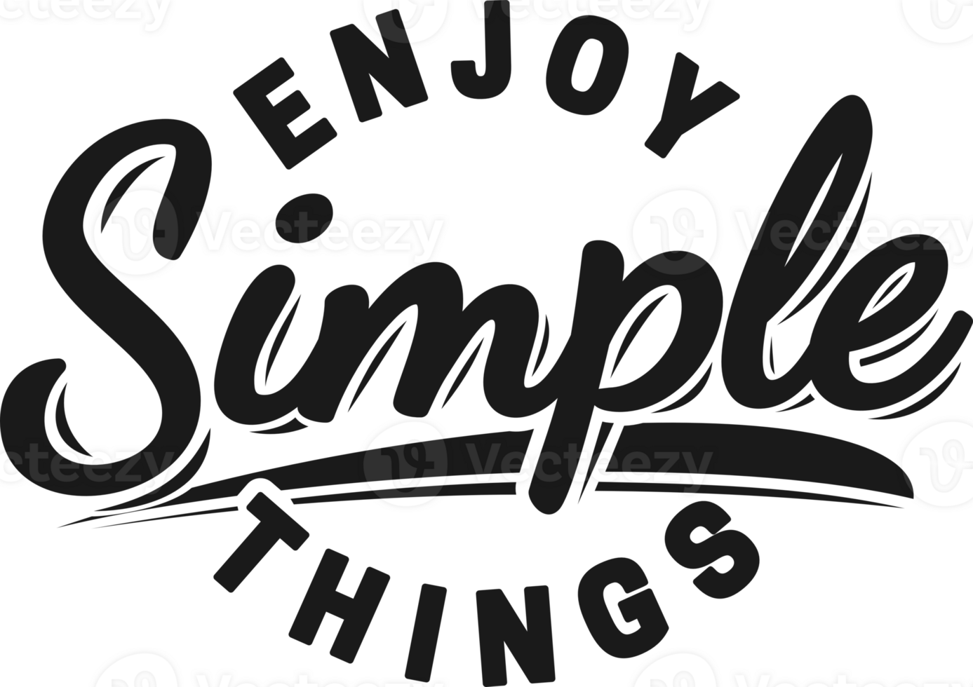 Enjoy Simple Things, Motivational Typography Quote Design. png