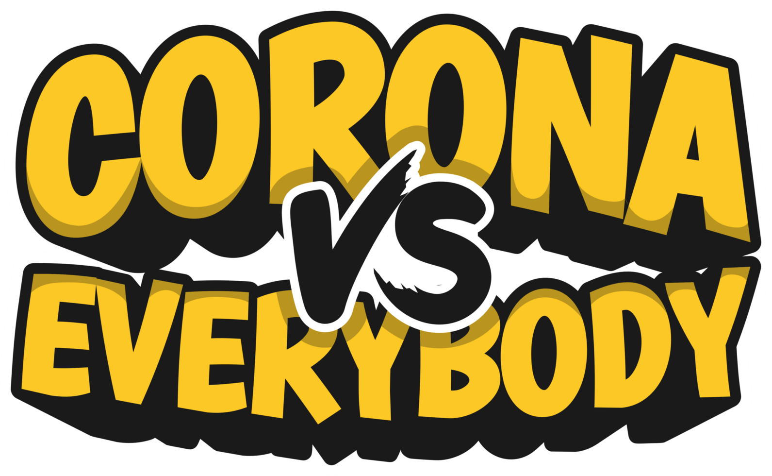 corona vs iedereen, covid-19 motiverende typografie citaat ontwerp. png