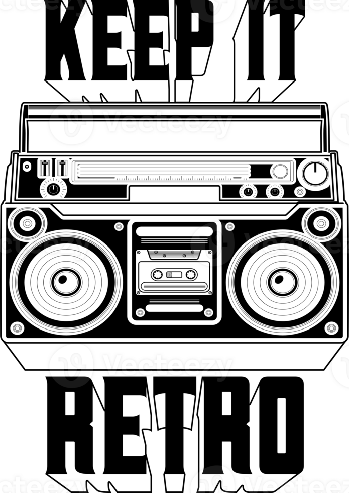 ha kvar den retro, musik typografi Citat design. png