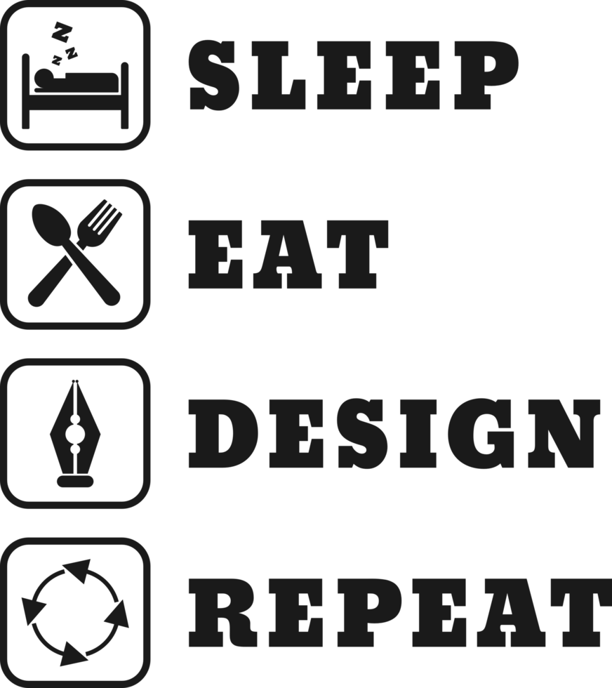 Sleep Eat Design Repeat, Funny Typography Quote Design. png