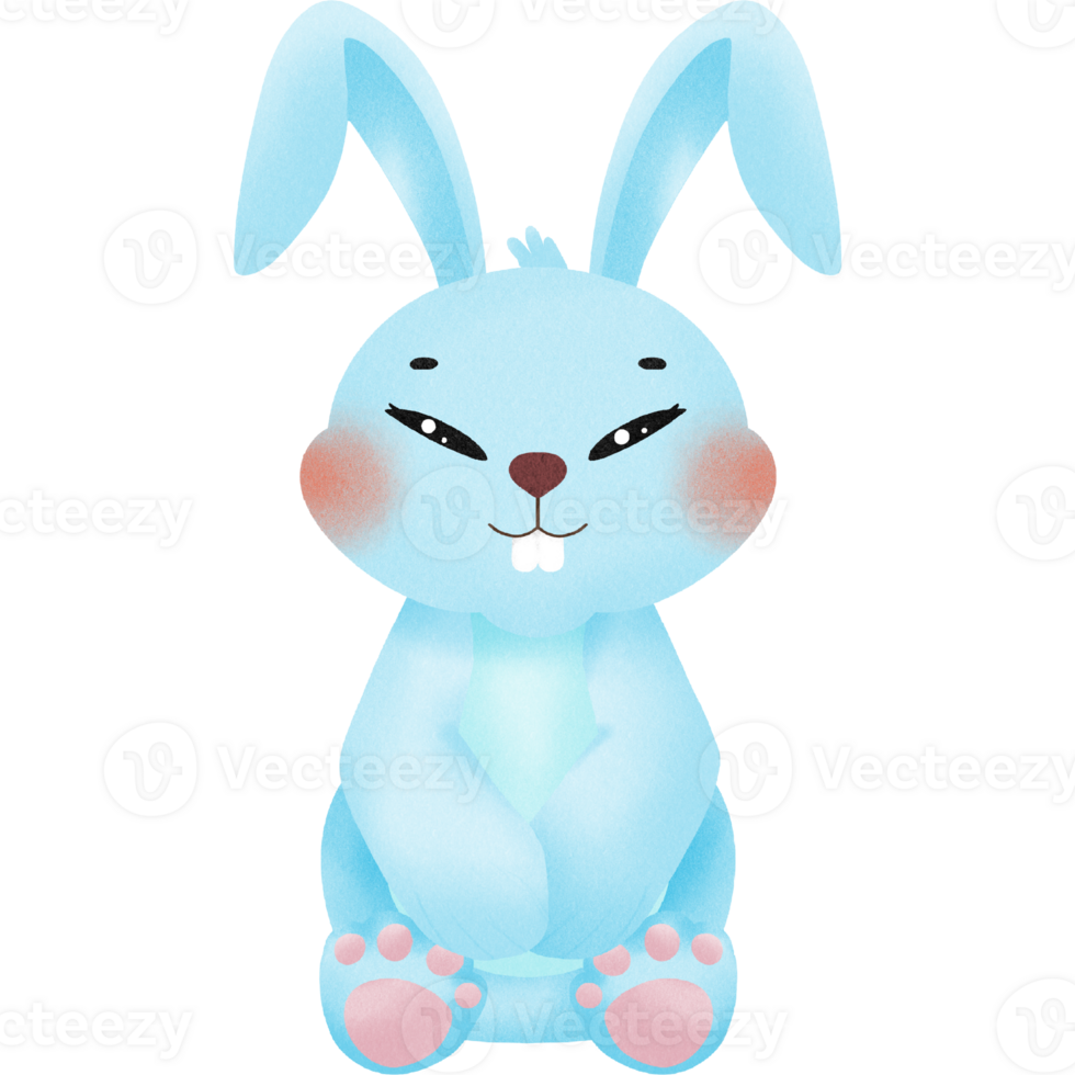Cute blue rabbit png