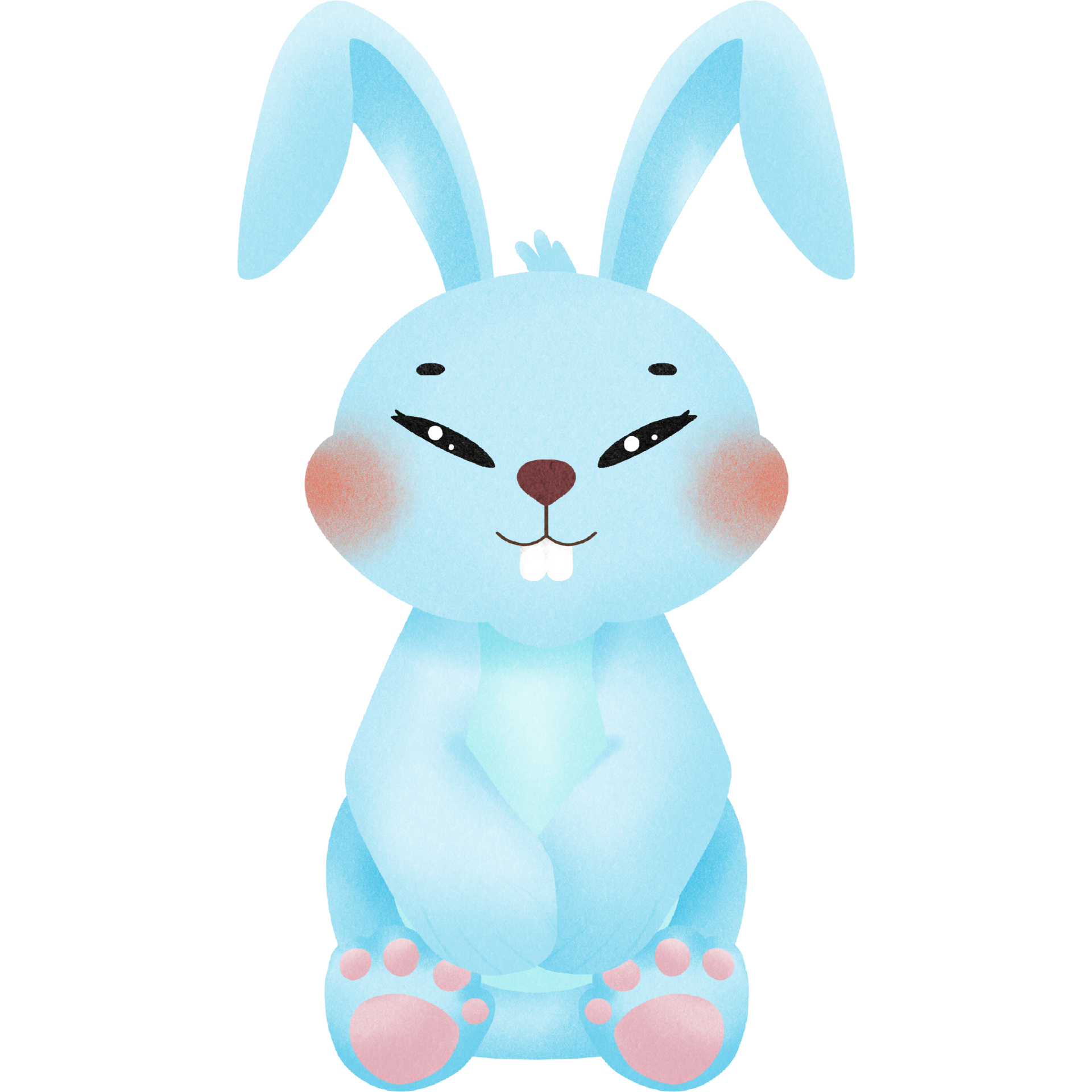 Cute blue rabbit 26565863 PNG