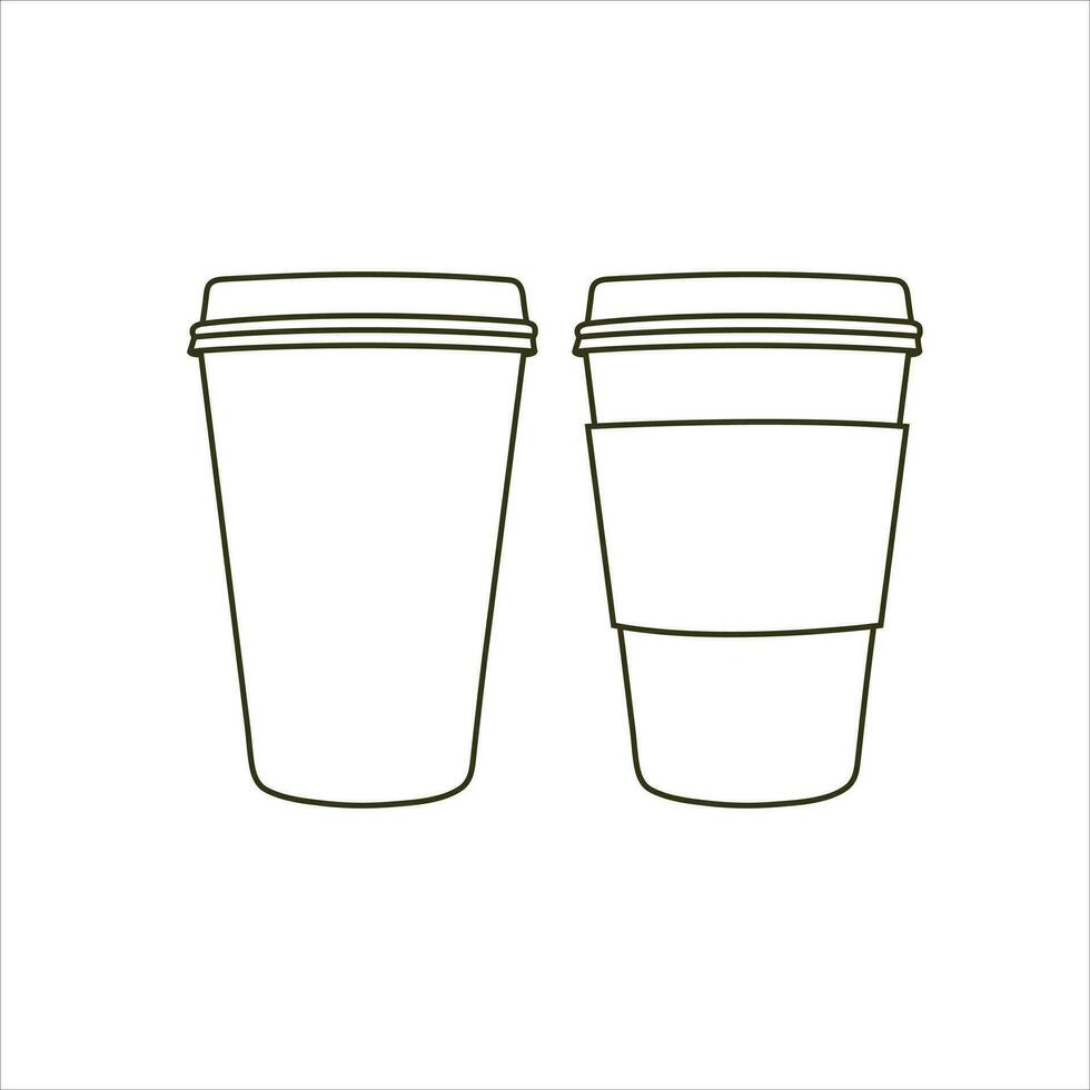 Realistic paper coffee cup set. Vector illustration