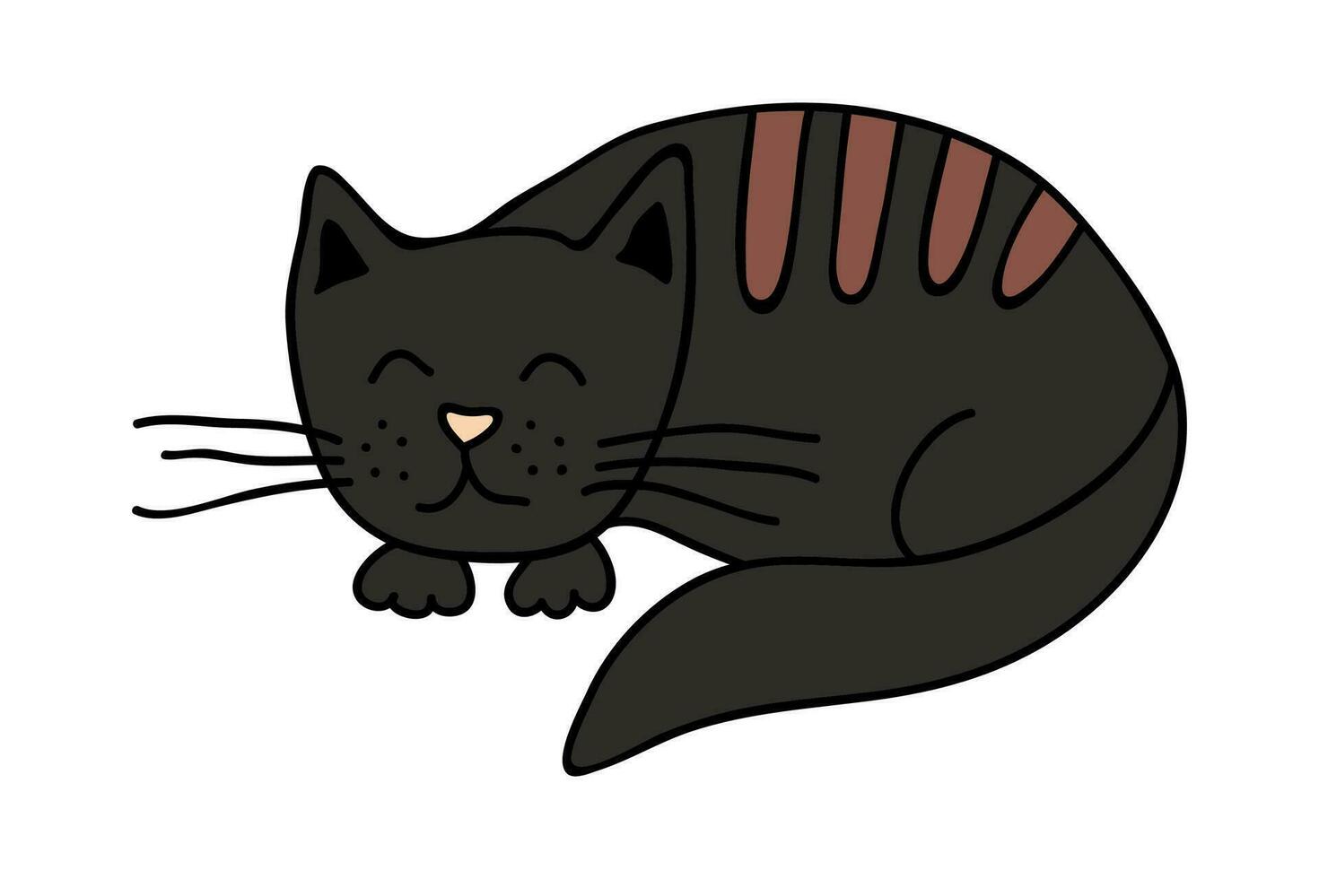 Hand drawn cat clipart. Cute pet doodle vector