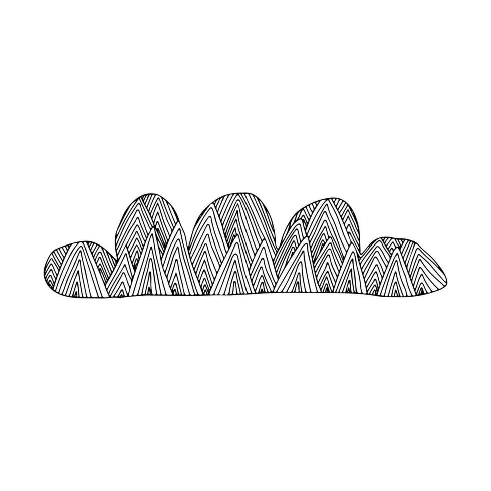 Vector hand drawn doodle cloud with lines