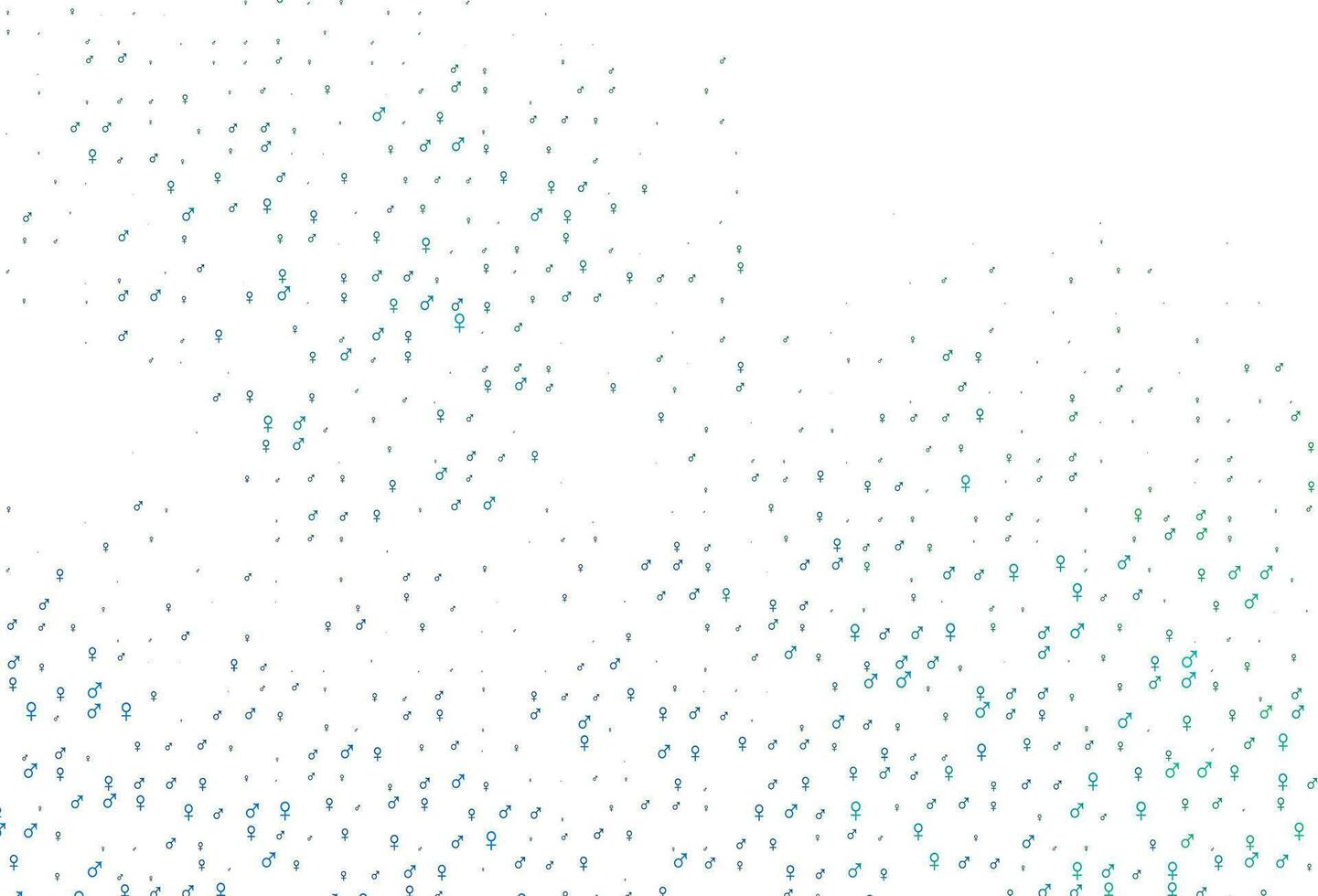 Light blue, green vector pattern with gender elements.