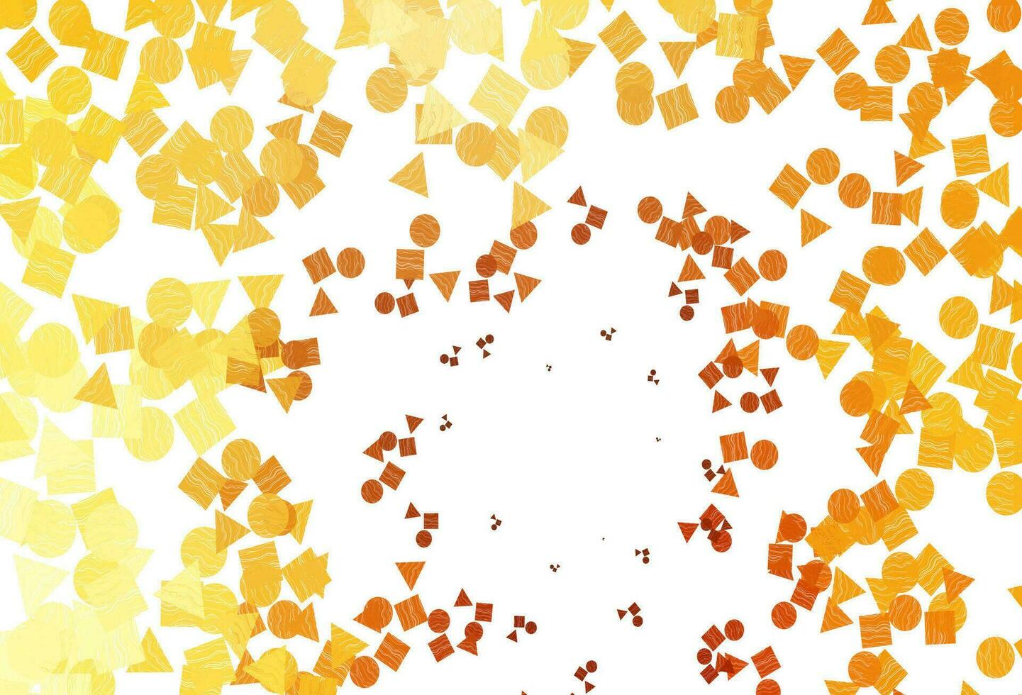 Light Yellow, Orange vector template with crystals, circles, squares.