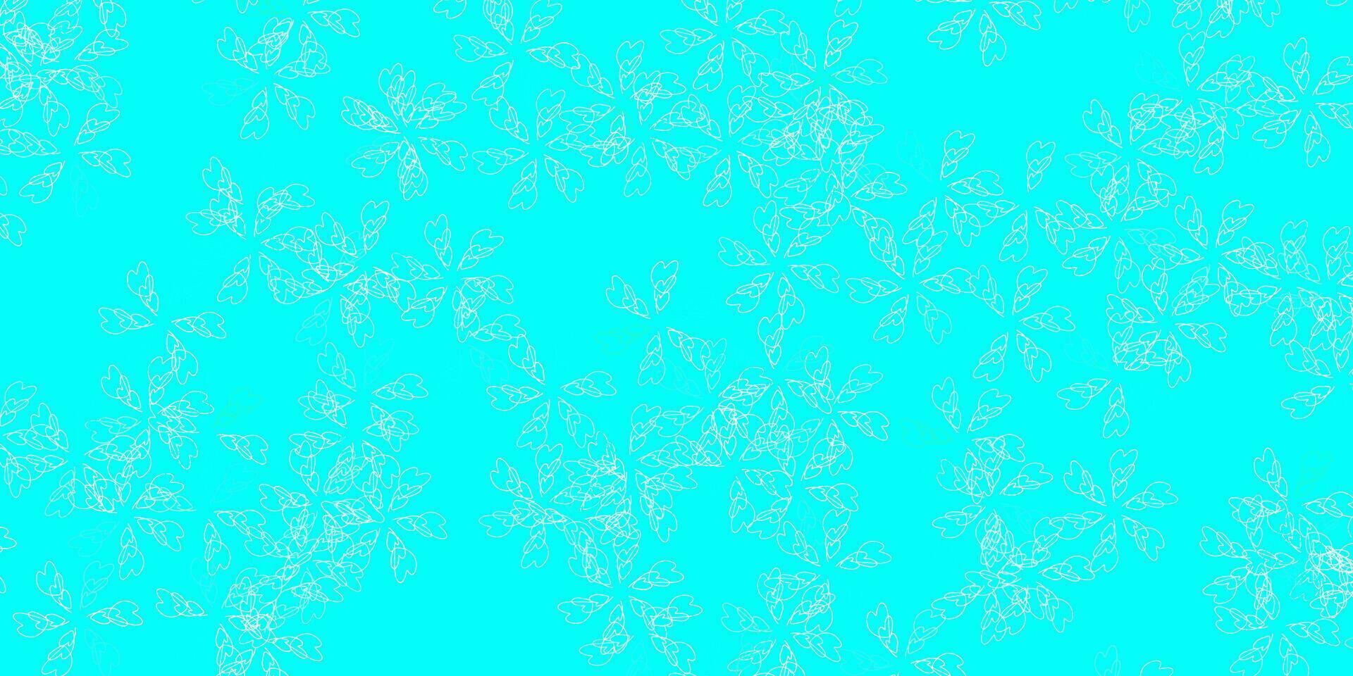 Light blue, green vector abstract pattern with leaves.