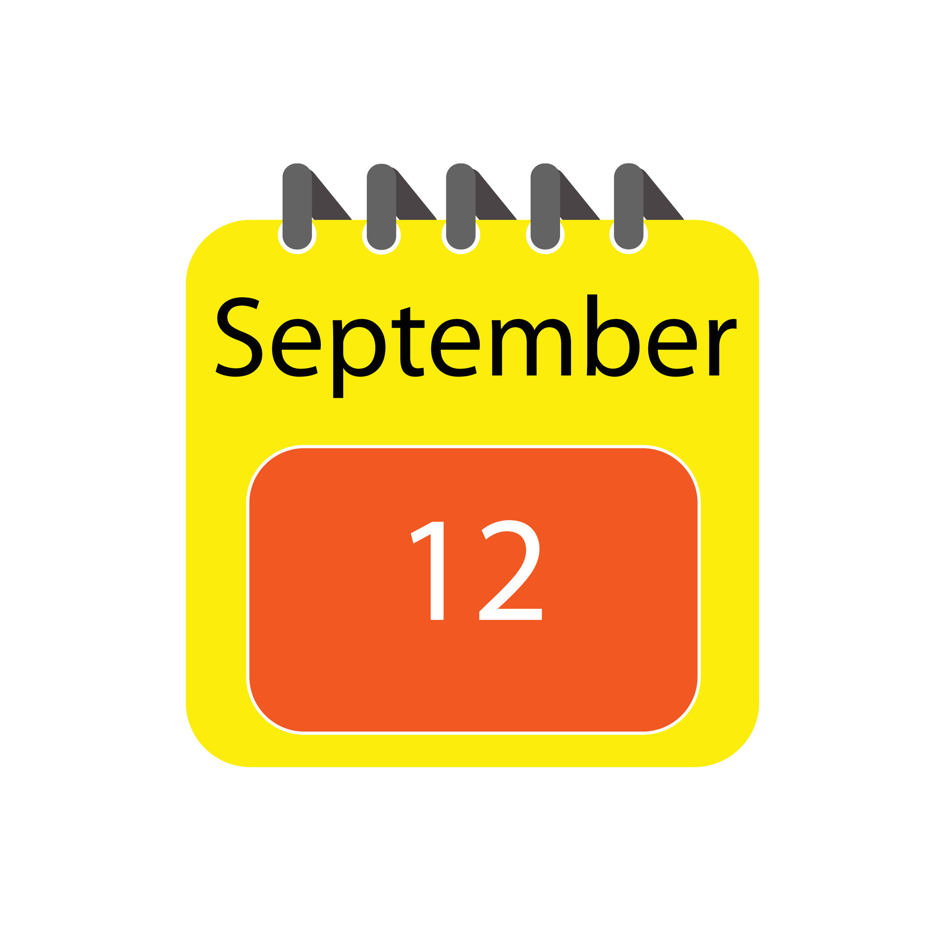 September 12 Daily Calendar Icon 26566473 Vector Art at Vecteezy
