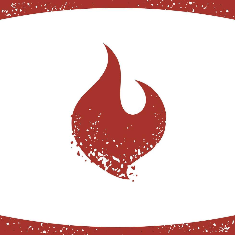 Flame Fire Rustic Logo Vector