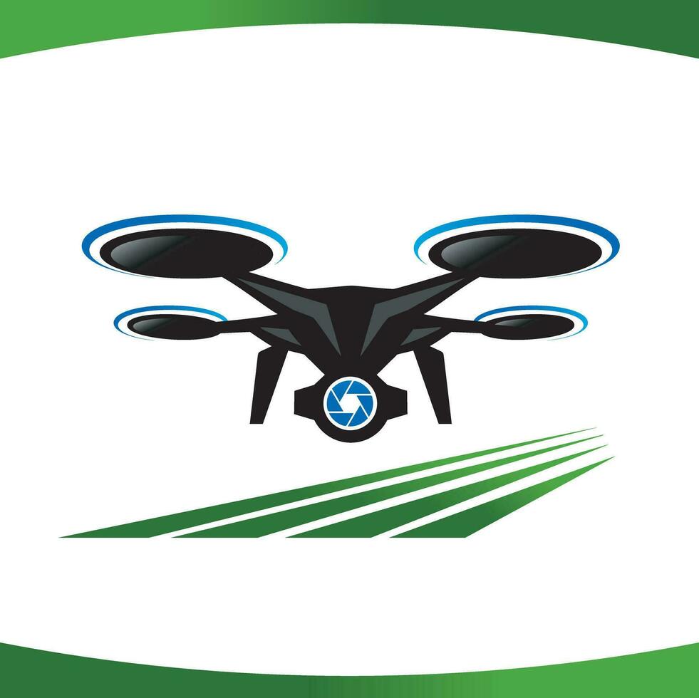 Drone In Motion Field Logo Vector