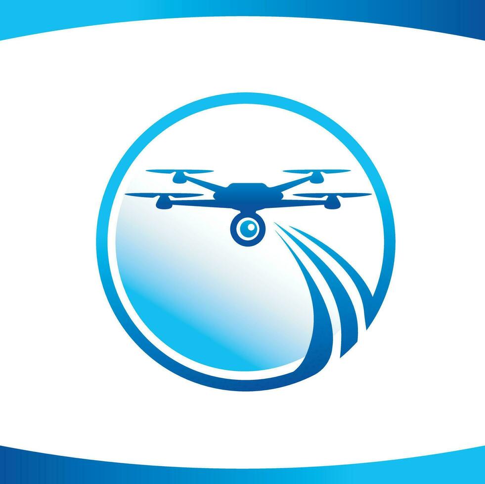 Drone In Motion Circle Logo Vector