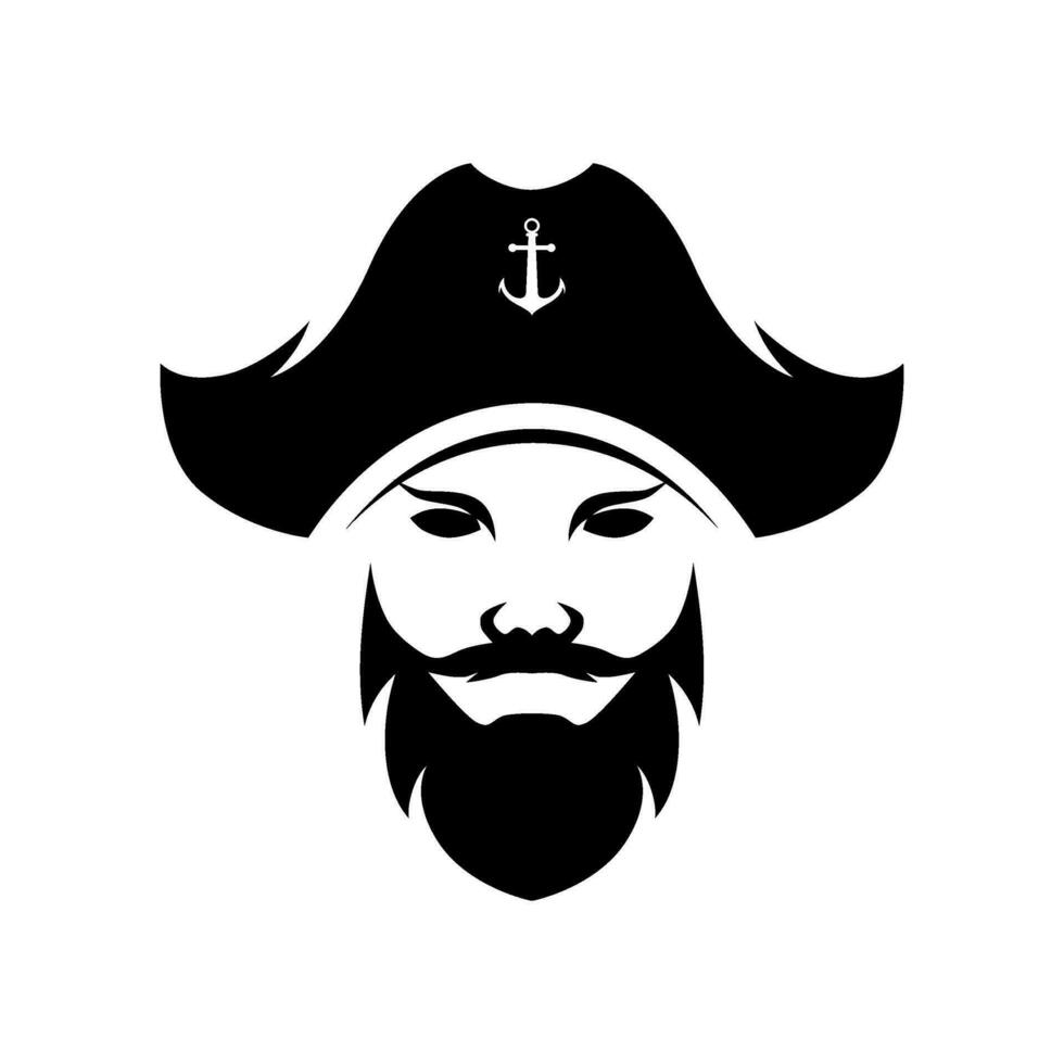 capitán pirata vector logo modelo