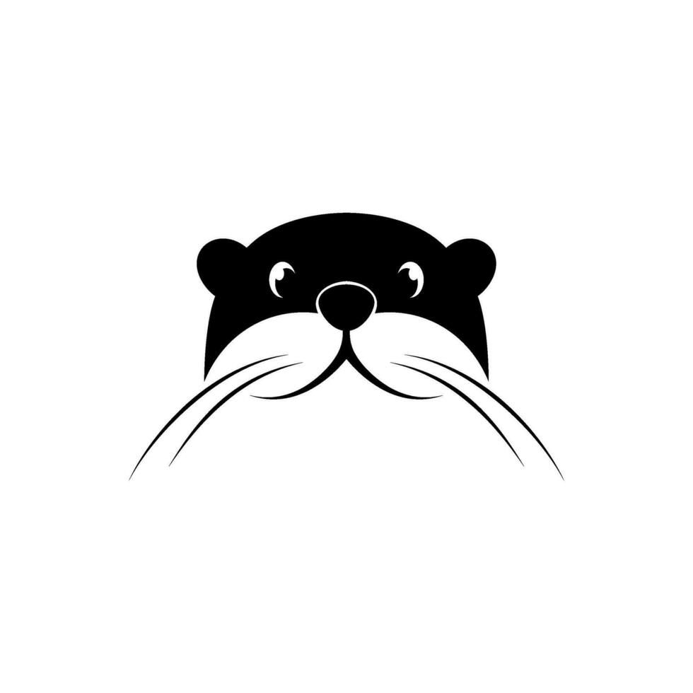 otter head vector logo