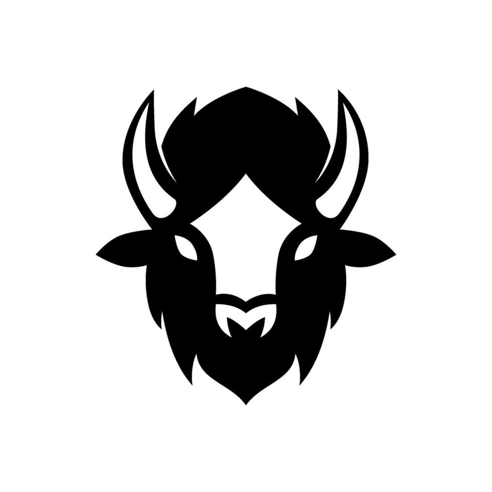bison head vector logo