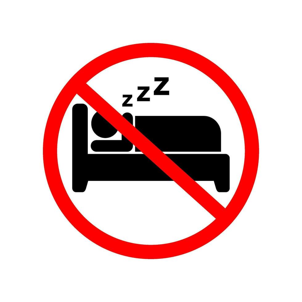 No sleeping sign vector icon