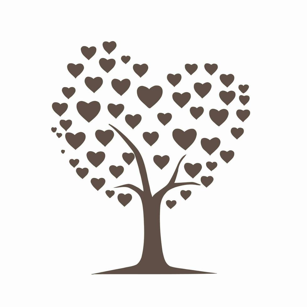 Love tree with heart leaves 2444850 Vector Art at Vecteezy