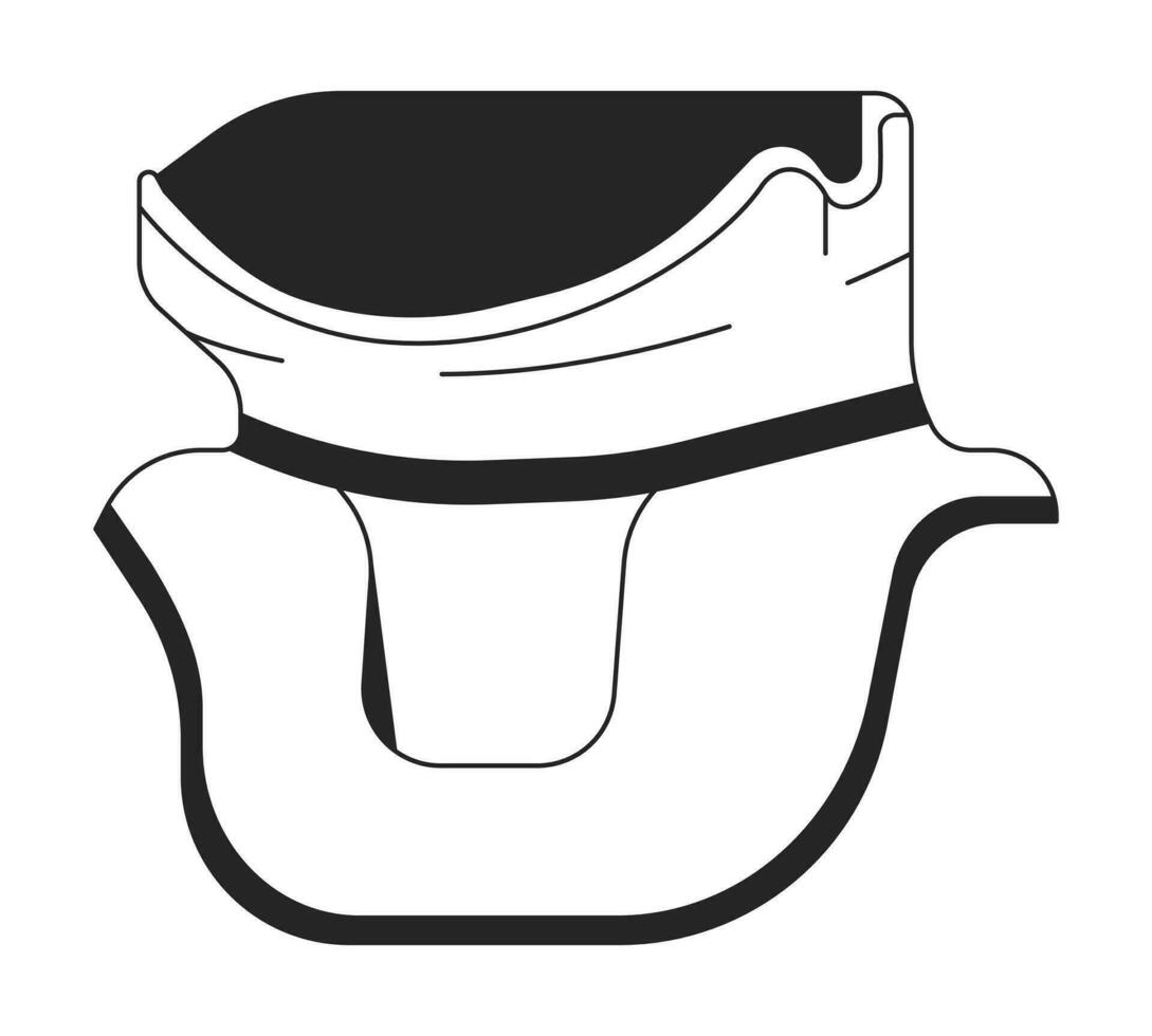 cervical collar plano monocromo aislado vector objeto. roto cuello vendaje. editable negro y blanco línea Arte dibujo. sencillo contorno Mancha ilustración para web gráfico diseño