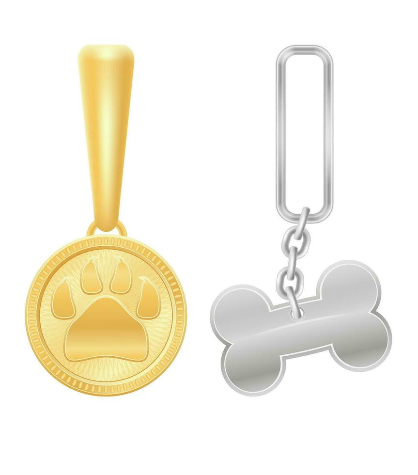 dog collar medallion not to get lost vector illustration isolated on white background