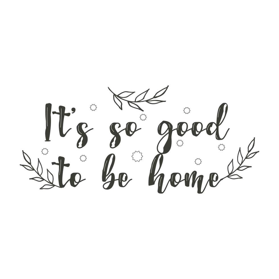 Cozy phrases on the theme of home. vector