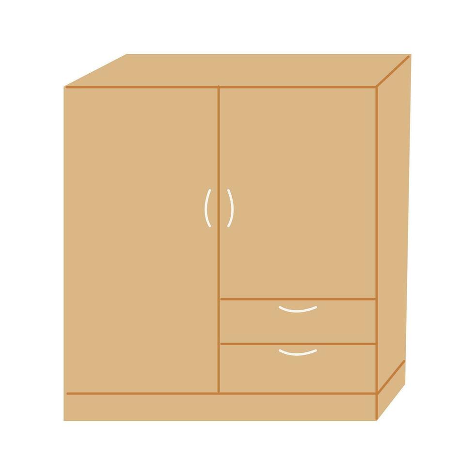 Storage furniture set in the living room. vector