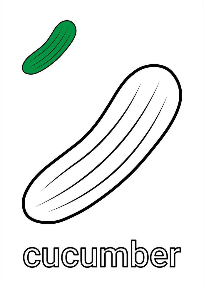 Cucumber Coloring Page for Kids 26567151 Vector Art at Vecteezy