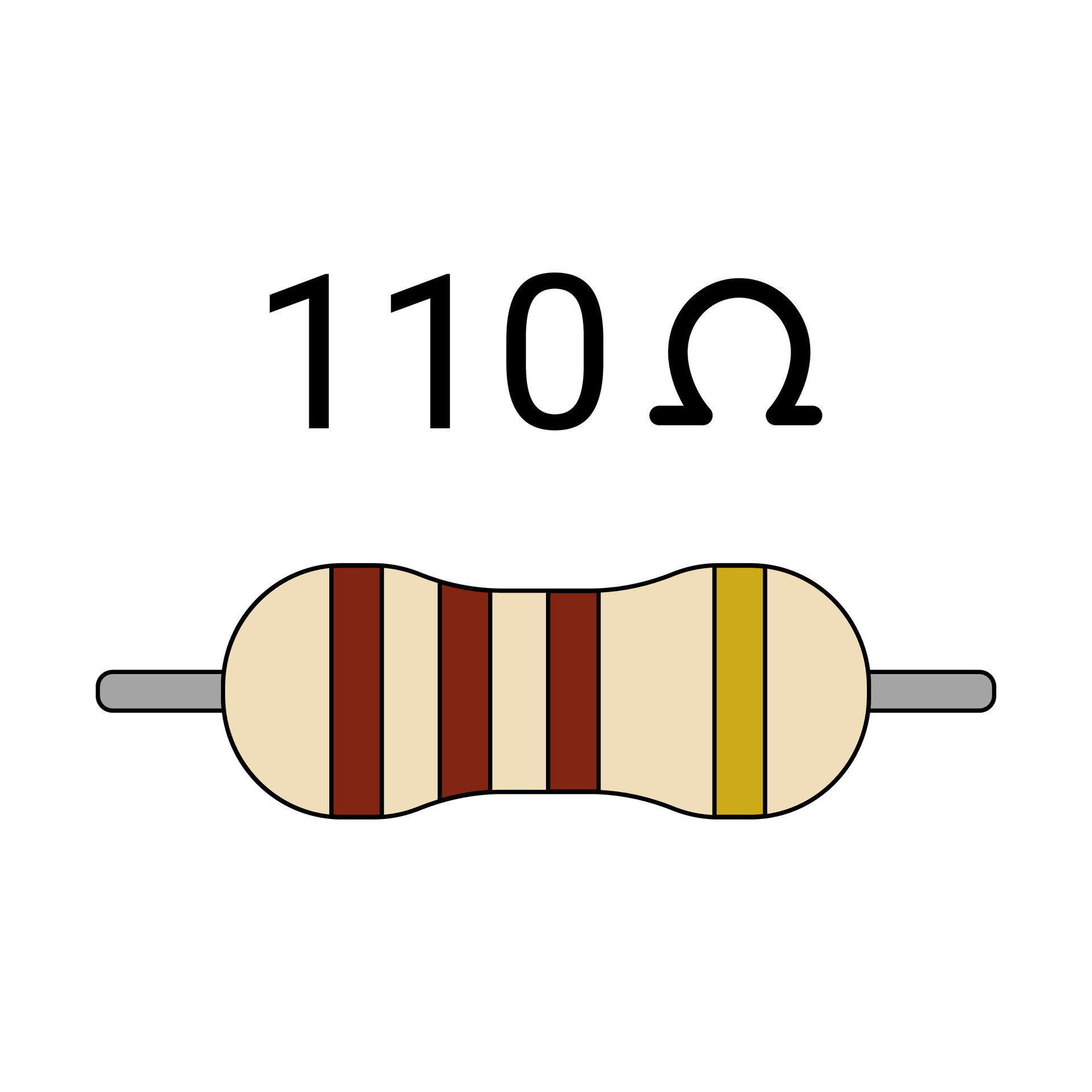 110 Ohm Resistor. Four Band Resistor 26567169 Vector Art At Vecteezy 