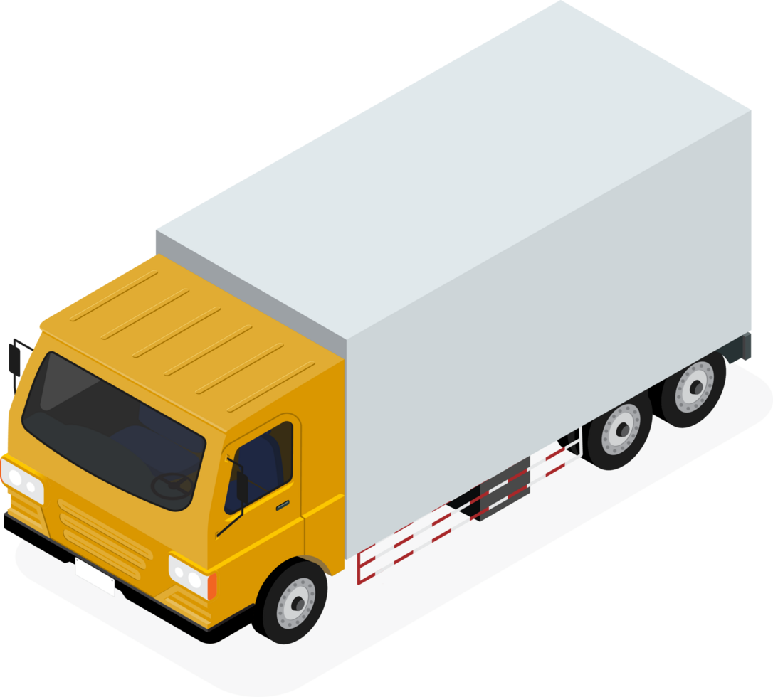 frakt lastbil transport. kommersiell transport. platt 3d isometrisk png