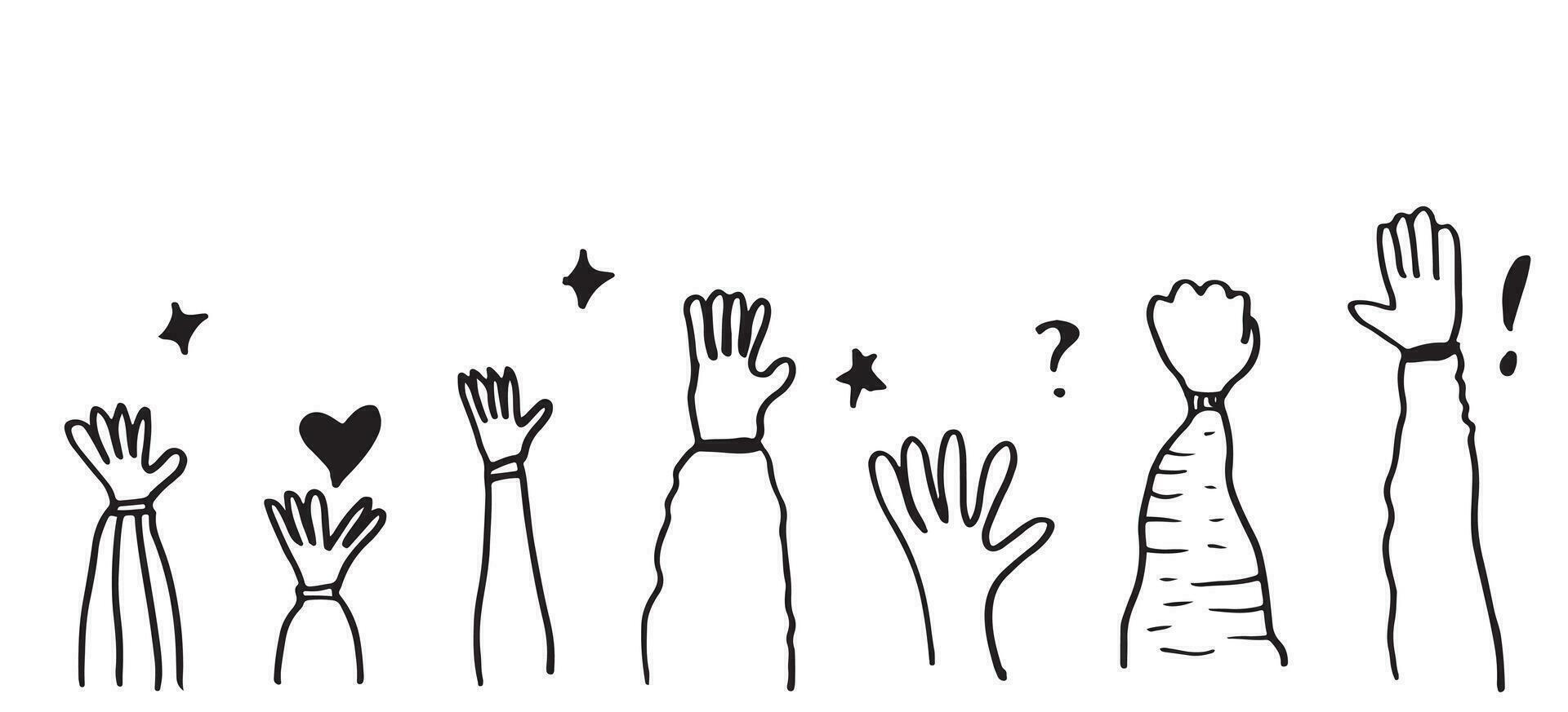 Applause hand draw on white background.vector illustration. vector