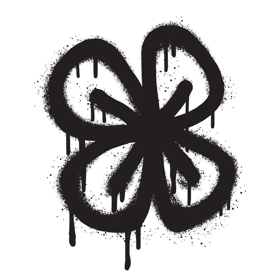 Spray Painted Graffiti flower Sprayed isolated with a white background. vector