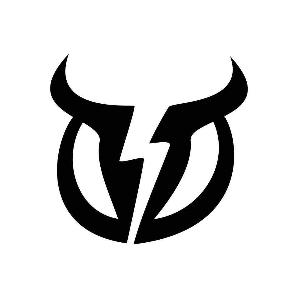 negro toro silueta logo diseño. salvaje búfalo firmar y símbolo. vector